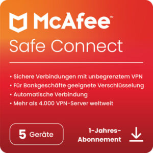 McAfee VPN Safe Connect  5 Geräte EAN:0731944756813