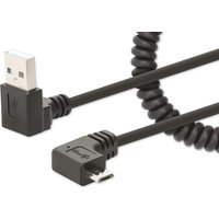 MANHATTAN Micro-USB Ladekabel auf USB-A Spiralkabel