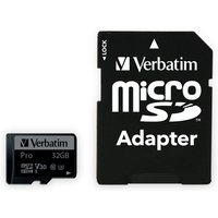 VERBATIM MicroSDHC Card Pro U3 32 GB inkl. Adapter